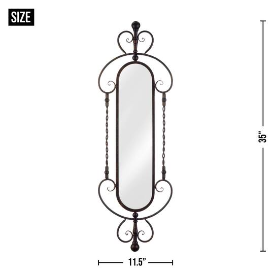 35" Scroll & Chain Oval Wall Mirror